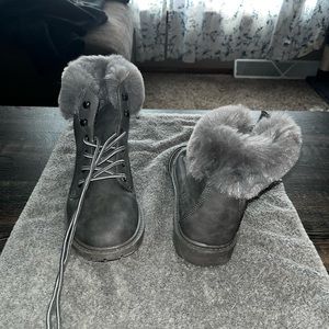 Grey fashion boots